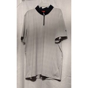 Adidas Men's Cycling Jersey Size XL Gray 1/4 Zip Black Logo